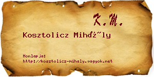 Kosztolicz Mihály névjegykártya